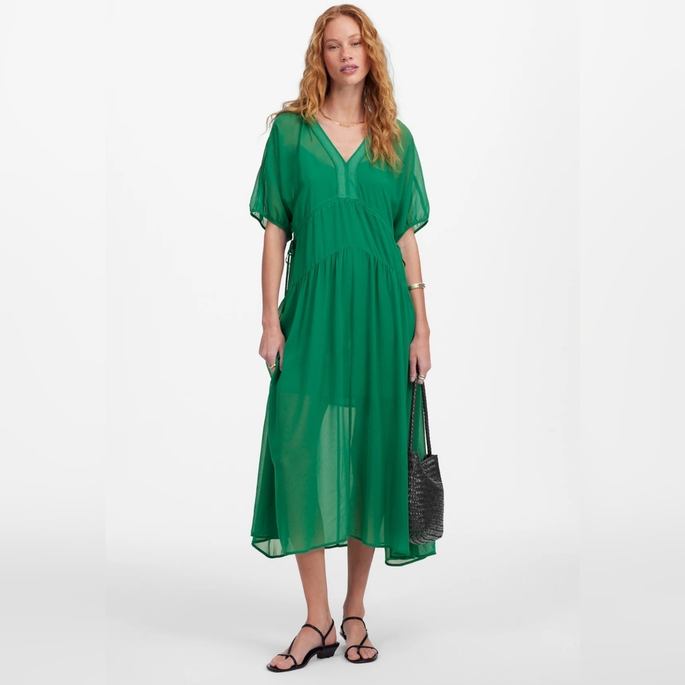 Madewell Women's Sheer V-Neck Dolman Maxi Dress #115
